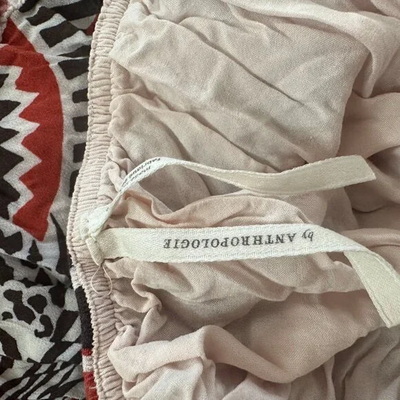 Anthropologie Tiered Maxi Dress V Neck Flutter Sleeve Southwestern Size M - Picture 10 of 11